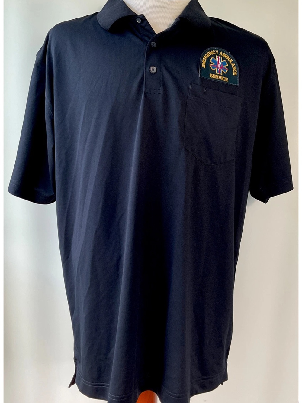 Cintas Emergency Medical Services Double Sided Blue Polo Shirt Size XL